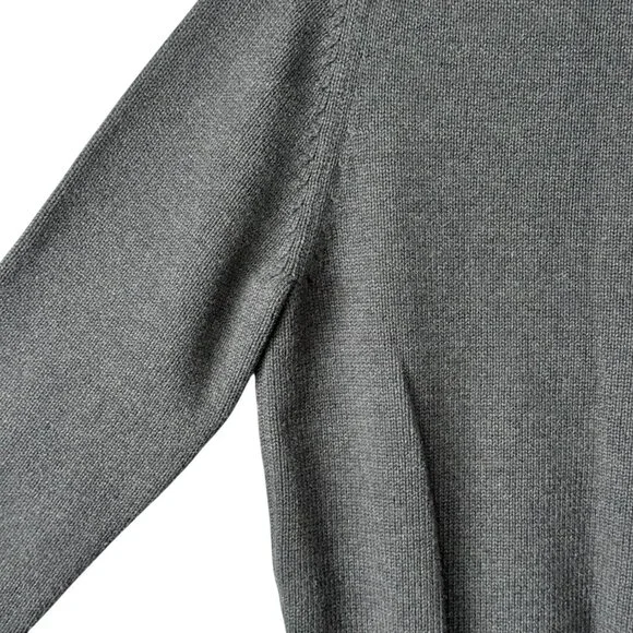 Vintage Lands End Mens Small Drifter Sweater Cotton Pullover 90s Charcoal Gray - Picture 5 of 14